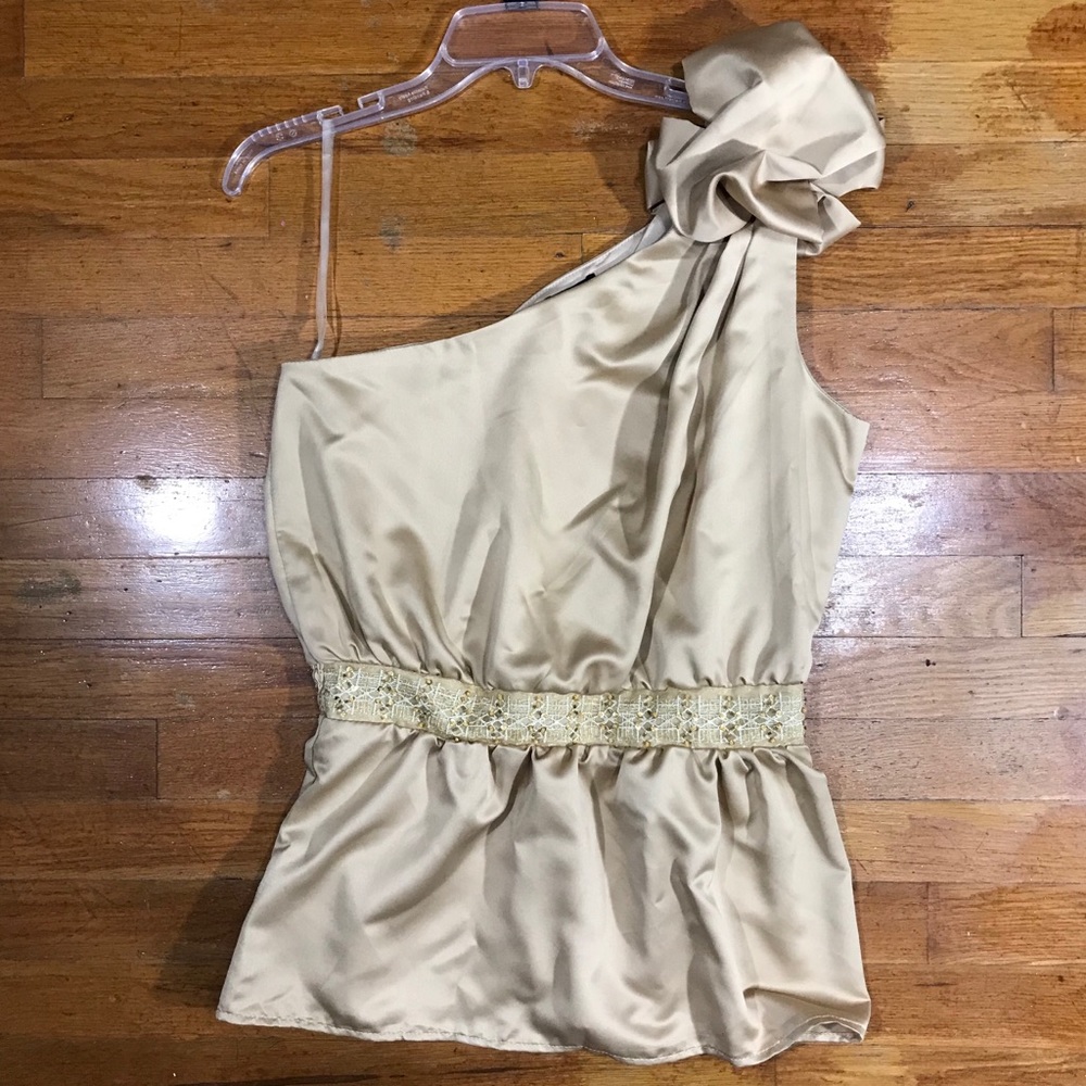 Off-The-Shoulder Champagne Top
